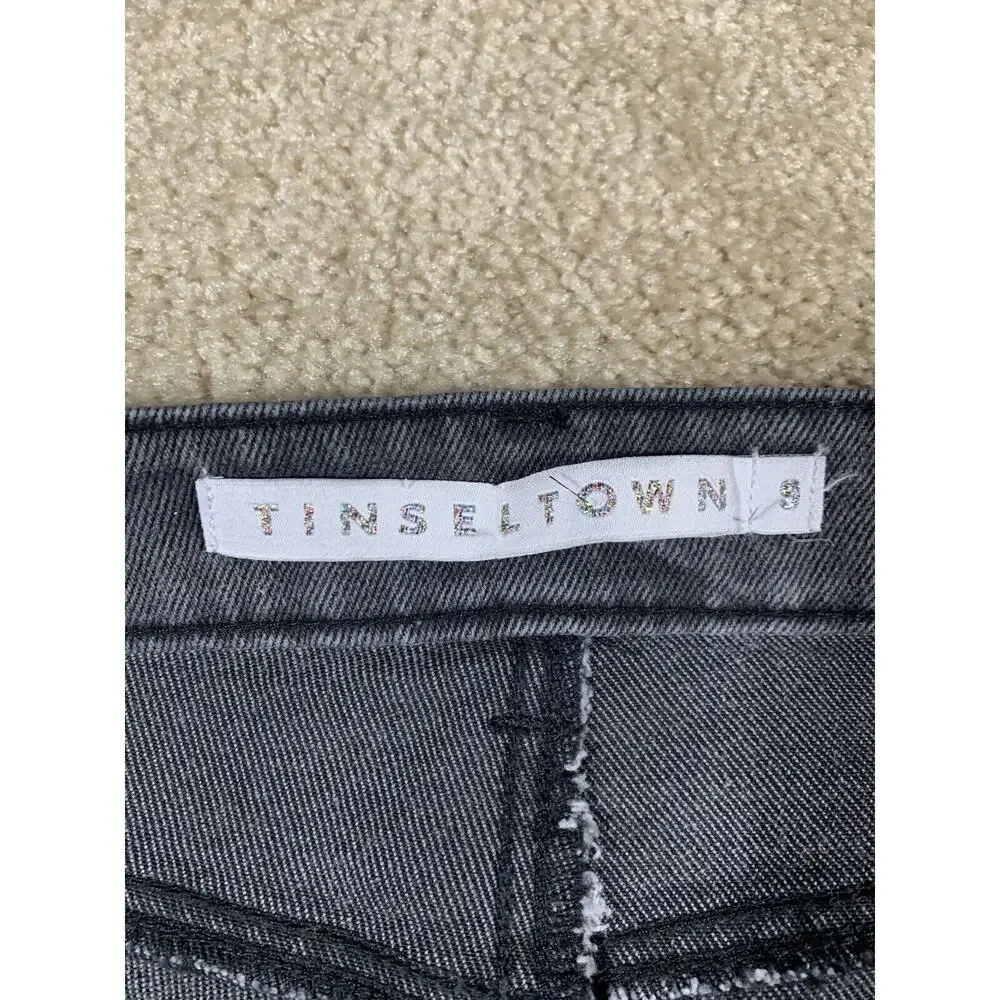 Tinseltown Jeans Women's Size 9 Skinny High Rise Button Fly Stretch Black #278